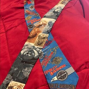 Harley-Davidson Blue and Orange Men's Tie